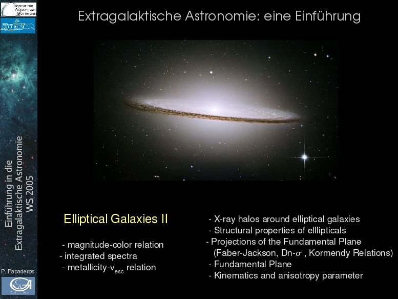 Elliptical Galaxies I