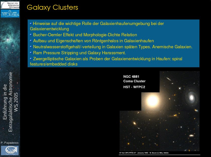 Galaxy Clusters